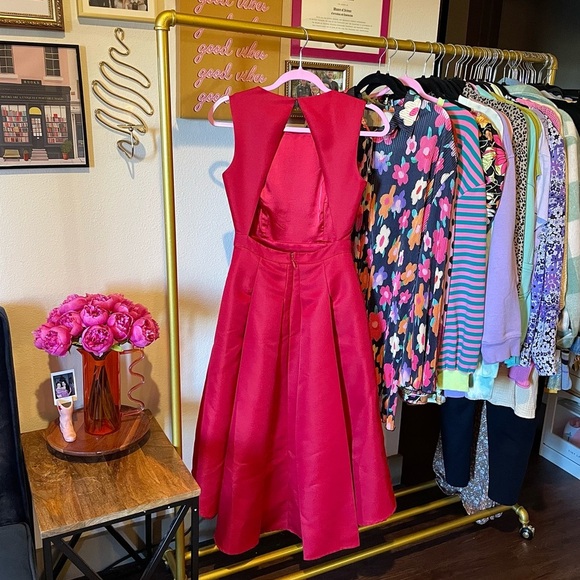 Lulus Red A-Line Open Back Fit & Flare Midi Dress - Picture 5 of 10